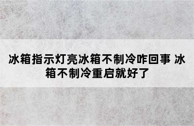 冰箱指示灯亮冰箱不制冷咋回事 冰箱不制冷重启就好了